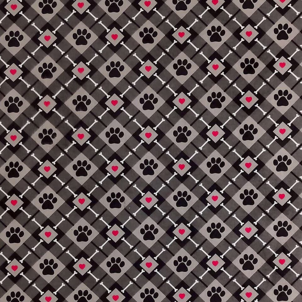 Arglye pattern with bones, hearts and paws for soft dog cone